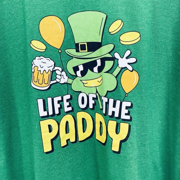 Maid And Local T-Shirt Size X-Large Life Of The Paddy Green Short Sleeve - Picture 4 of 7